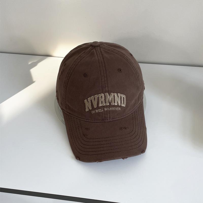New style deepened hard-top large head circumference letter baseball cap, spring/summer embroidered, face-slimming American-style duckbill cap for