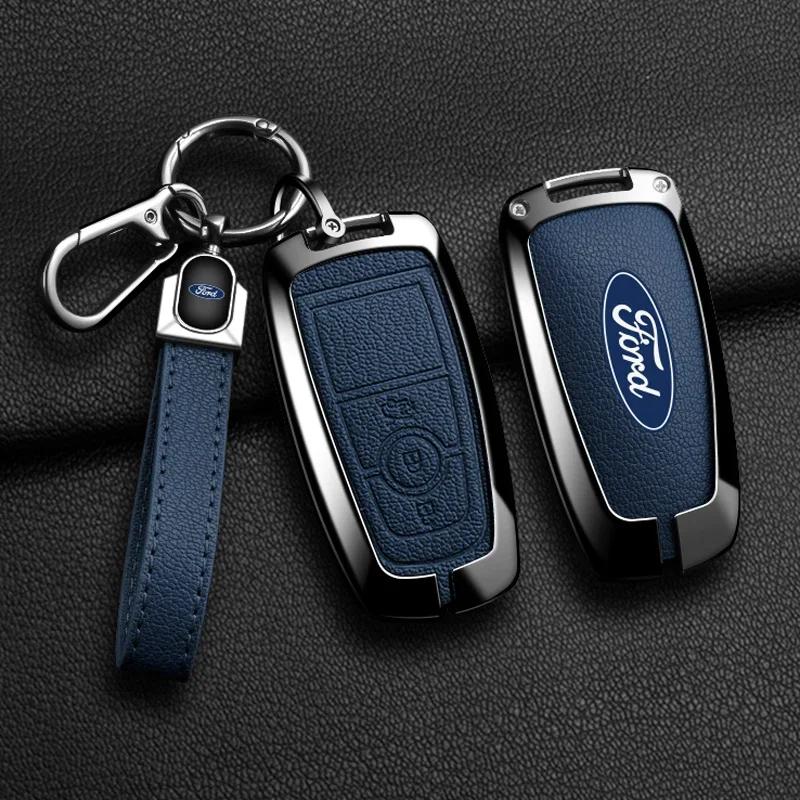 Car Sticker Ford New 2025 Hot Smart Key Fob Shell Accessories Key Bag For Ford 2017 Edge F250 2018 Mustang Remote Car Key Cover