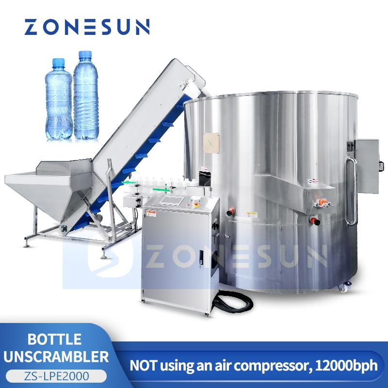 ZONESUN Automatic High Speed Bottle Unscrambling Equipment Unscrambler Sorting Machine for Automatic Production LineZS-LPE2000