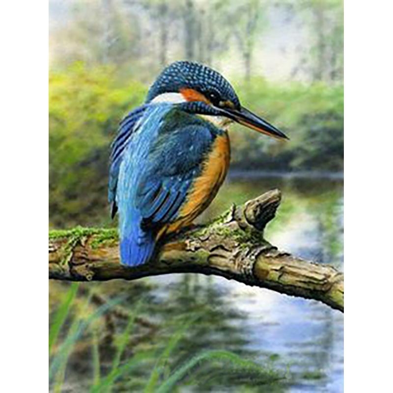Round Diamond Painting DIY Cross Stitch Kit Bird Painting 5D Rhinestone Embroidery Mosaic Cross Stitch Wall Art Home Decor