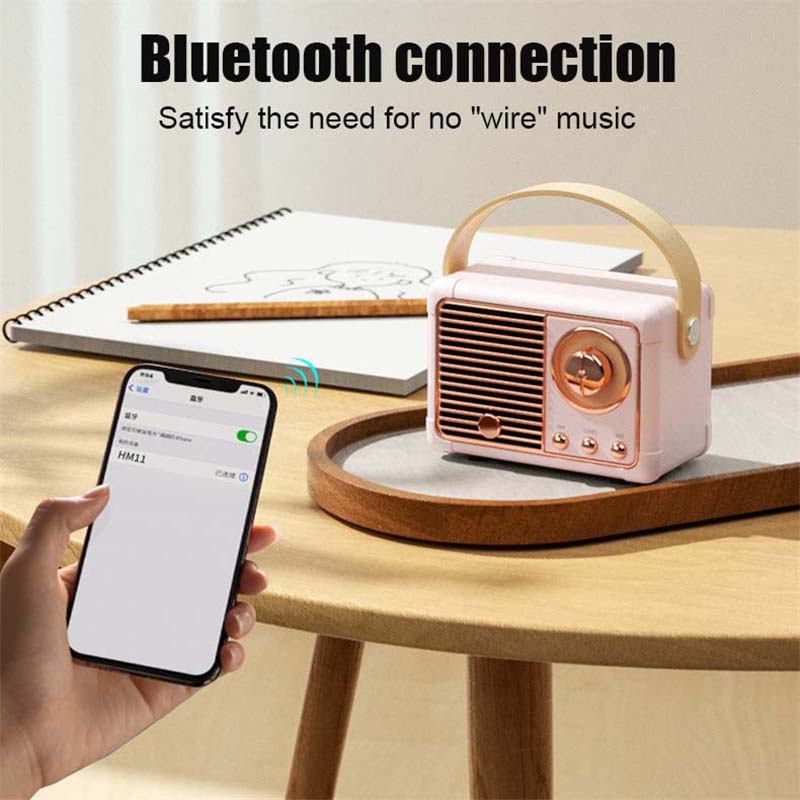 Ретро Hi-Fi стерео Bluetooth V5.0 Динамик Портативный беспроводной винтажный динамик Пластик 3 Вт Полный диапазон 50 Гц-20 кГц Музыкальный плеер
