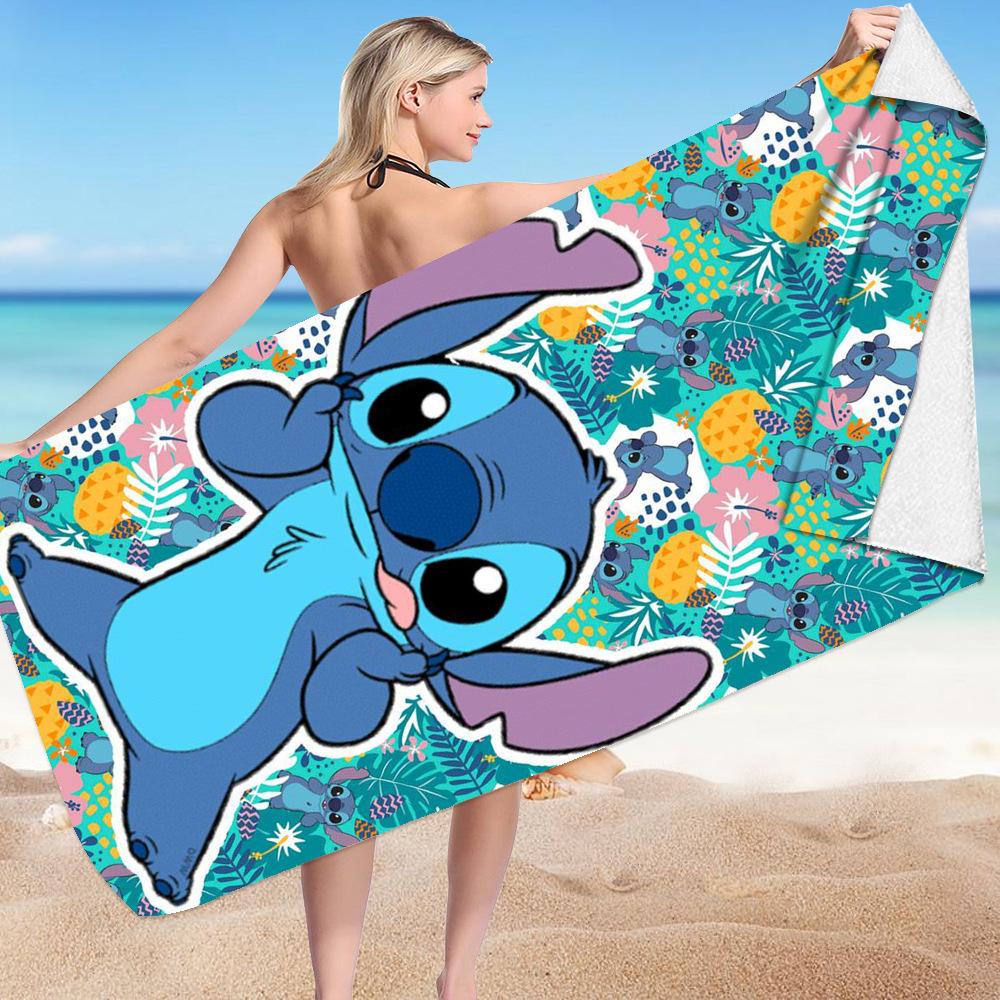 Stitch Zai Animation Beach Towel Microfiber Double-Sided Fleece Beach Towel Bath Towel Variety Square Towel Beach Towel