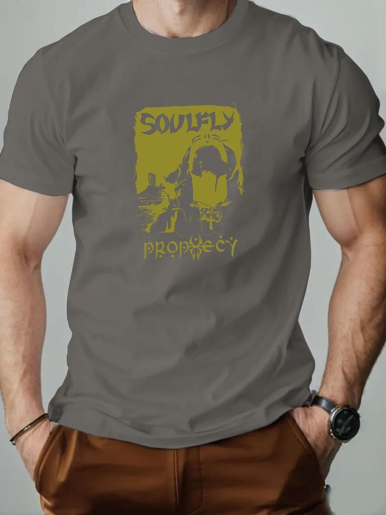 Мужская хлопковая футболка SOULFLY летняя с круглым вырезом с коротким рукавом с графическим принтом дышащая модная повседневная футболка