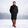 Мужское шерстяное пальто в европейском и американском стиле - Зимний модный тренд 2025, средней длины, однобортное, европейский размер