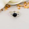 Black Onyx Gemstone 925 Sterling Silver Round Shape Handmade Jewelry Ring For Women