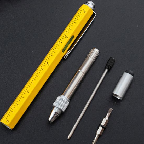 Мультитул-ручка 6 в 1, портативная металлическая износостойкая техническая ручка для офиса