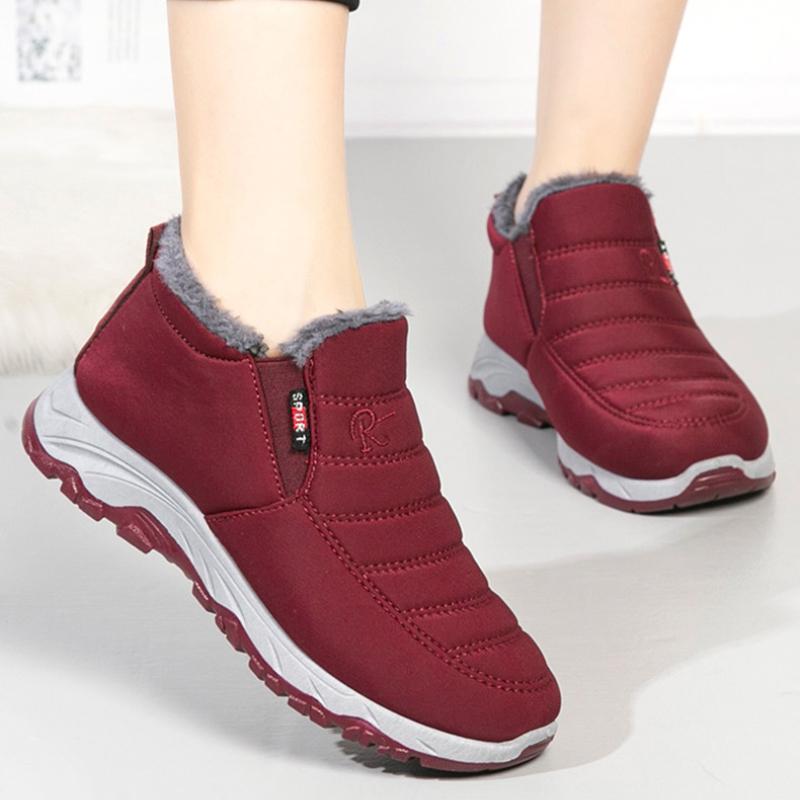 Cotton Shoes with Winter Fleece and Thick Snow Boots for Middle-aged and Elderly People, Short Boots for Warmth