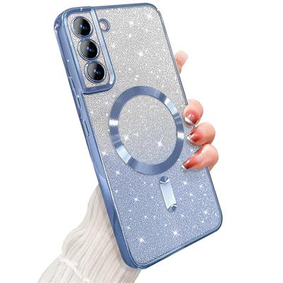 Яркий блестящий чехол для Samsung Galaxy S24 S23 S22 S21 S20 Ultra Plus FE Case Note20 Ultra с покрытием, беспроводной магнитный MagSafe