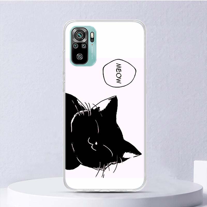 Кот Милый Котенок Мультяшный Мягкий Чехол Для Xiaomi Redmi Note 14 13 12S 11S 10S 12 Pro Plus Чехол Для Телефона 11 10 11E 11T Note14 Оболочка Coq