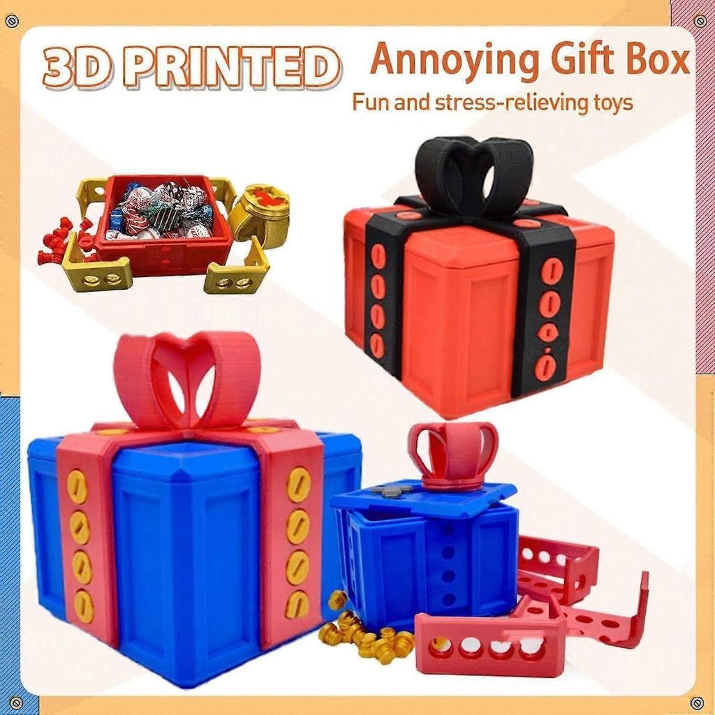 Annoying Gift Box with Screws, Large The Annoying Present Box, 3D Printed Gift