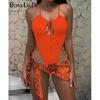 With Sarong Extreme Mini Micro Thong Strappy Women Swimwear One Piece Swimsuit Female Monokini Bather Bathing Suit Swim