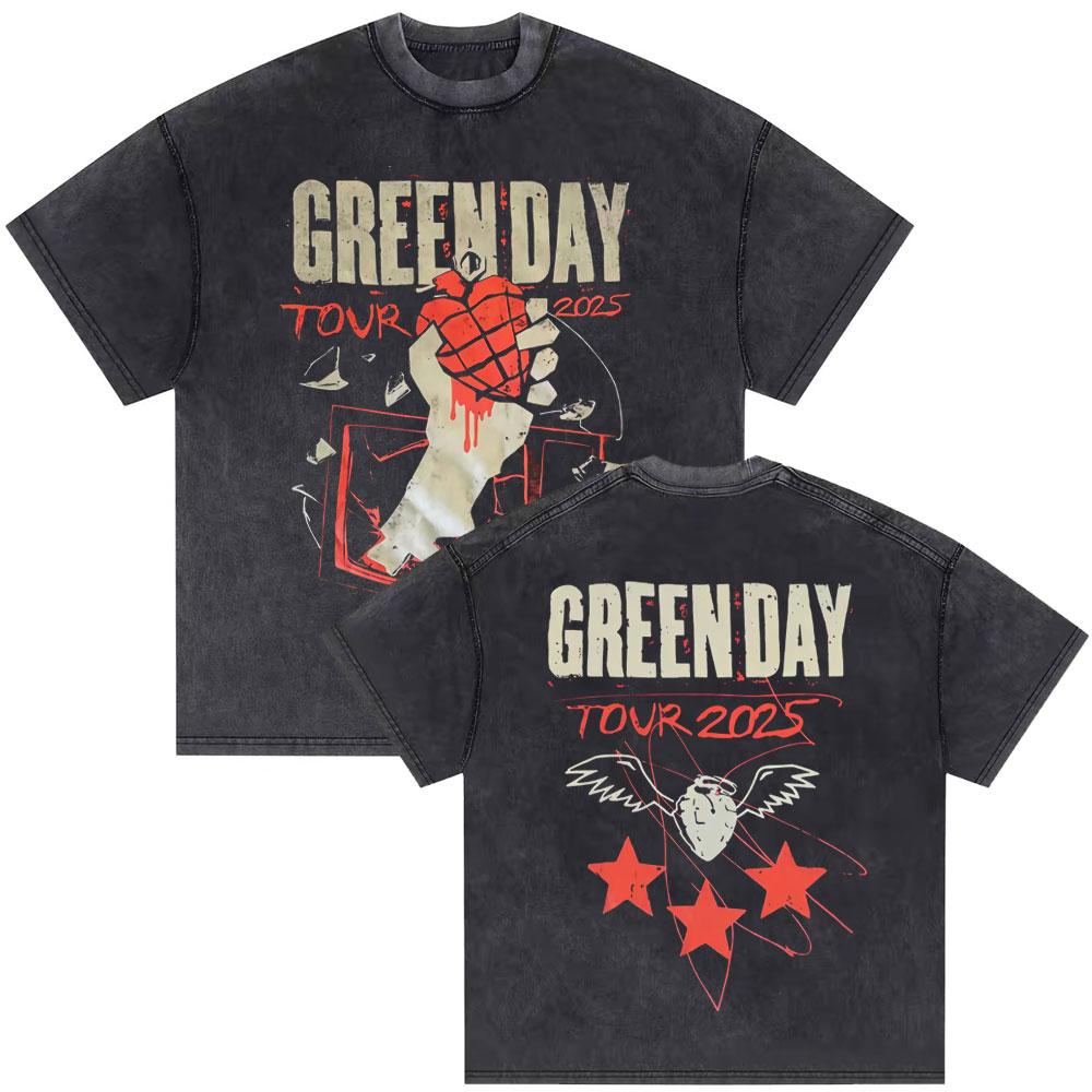 Стирка Винтажные Панк-группа Green Day Dookie Графические Футболки Мужские Классические Готик-Рок Футболки Мужские Оверсайз Футболка Мужская Уличная Одежда