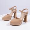Fashion Platform Super High Heels Woman's Sandals Pointed Toe Shoes Elegant Slingback Summer 2025 Trend Chunky Pumps Dress Sandalias