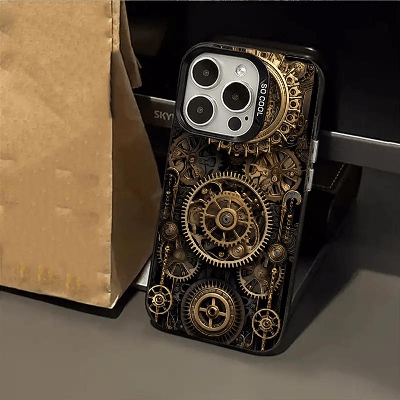 Механический дизайн patterned чехол для телефона подходит для iPhone 17 16 15 14 13 12 11 Pro/ Max /Plus противоударный