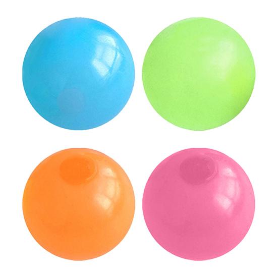 4/8/6/12Pcs Luminous Sticky Ball Glow-in-the-dark Wall Ceiling Sticky Ball TPR Anxiety Relief Stress Ball Fidget Toy Stocking Stuffer Gift