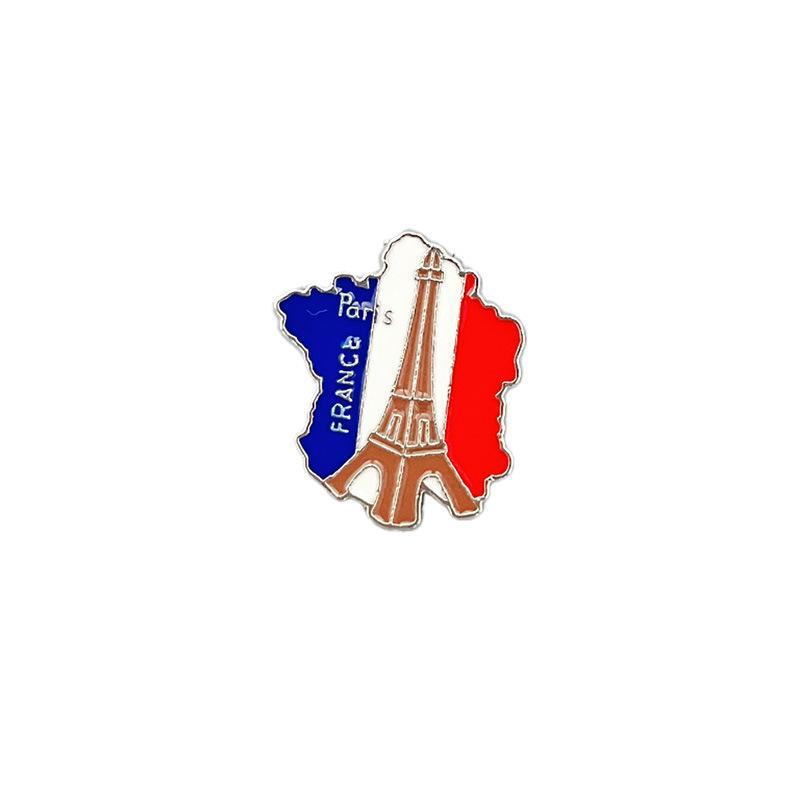 Paris Eiffel Tower Brooch Lightweight French Romantic Alloy Plated Pin Cute Travel Souvenir for Daily Outfit Bag Accessory