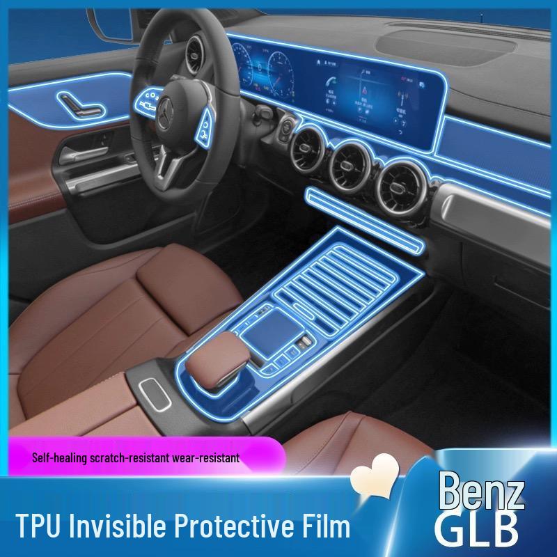 Защитная пленка TPU для экрана навигации и центральной консоли Mercedes-Benz GLA/GLB (25 моделей)