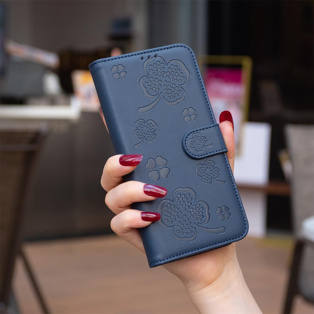 For Oppo A38,A18,A58,A98,A78,Realme C55,C53,C33,Find X6,A57 4G...Lucky Grass Four Leaf Clover Pattern PU Leather Flip Stand Wallet Phone Case Cover