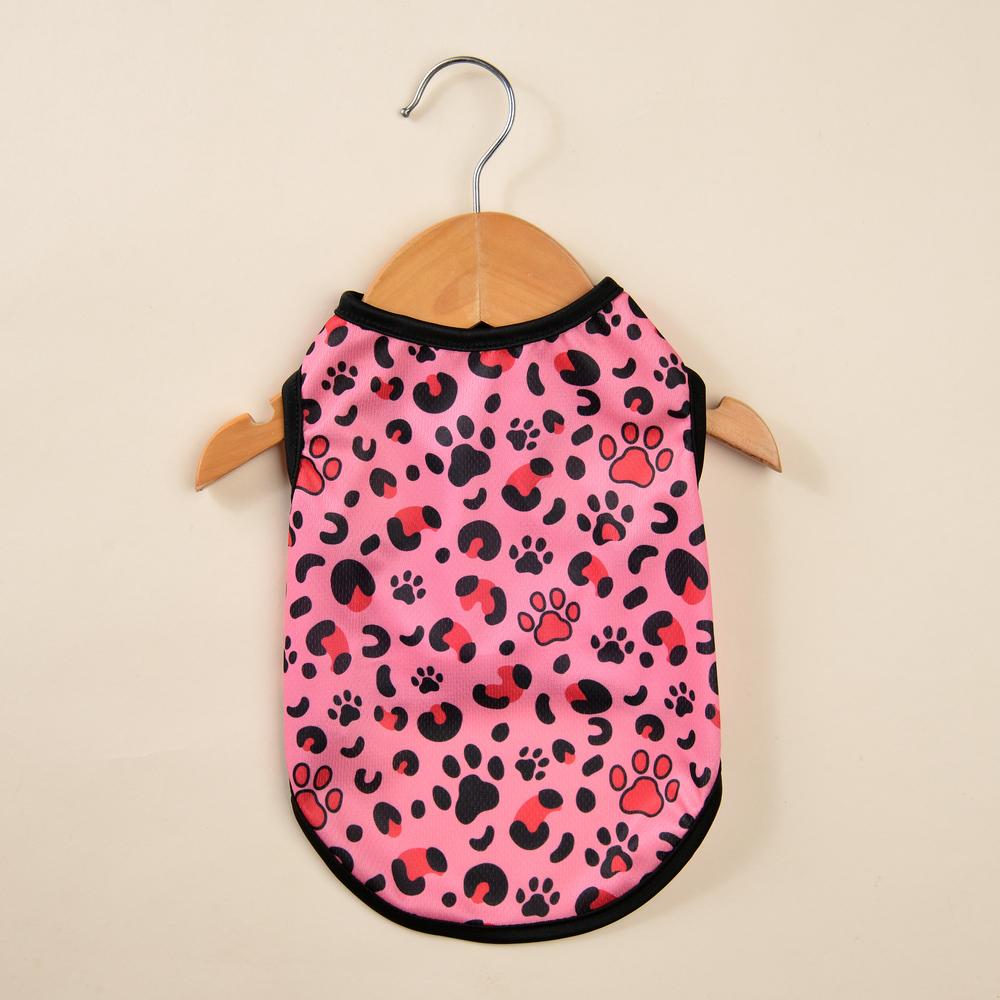 Одежда для собак с леопардовым принтом, летняя дышащая жилетка, футболка для маленьких собак, кошек, мягкая одежда для щенков, костюм для чихуахуа