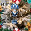 Skydiving Christmas Ornaments Santa Claus/Gingerbread Man Ornament, 2D Flat Wooden Pendant with Winter Holiday Decorations Hanging String and Bell for