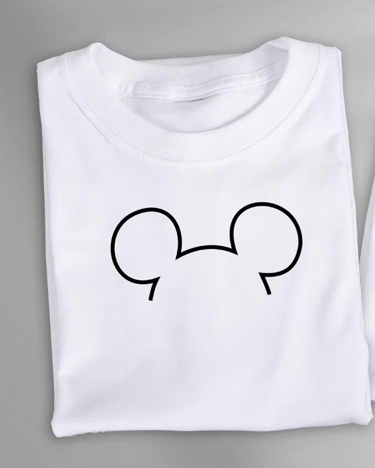Potdemiel Couple Matching TShirts Sketch Cartoon Mouse Pair Print Cotton Tops RoUnisextic Date Theme Park Vacation Matching Outfits