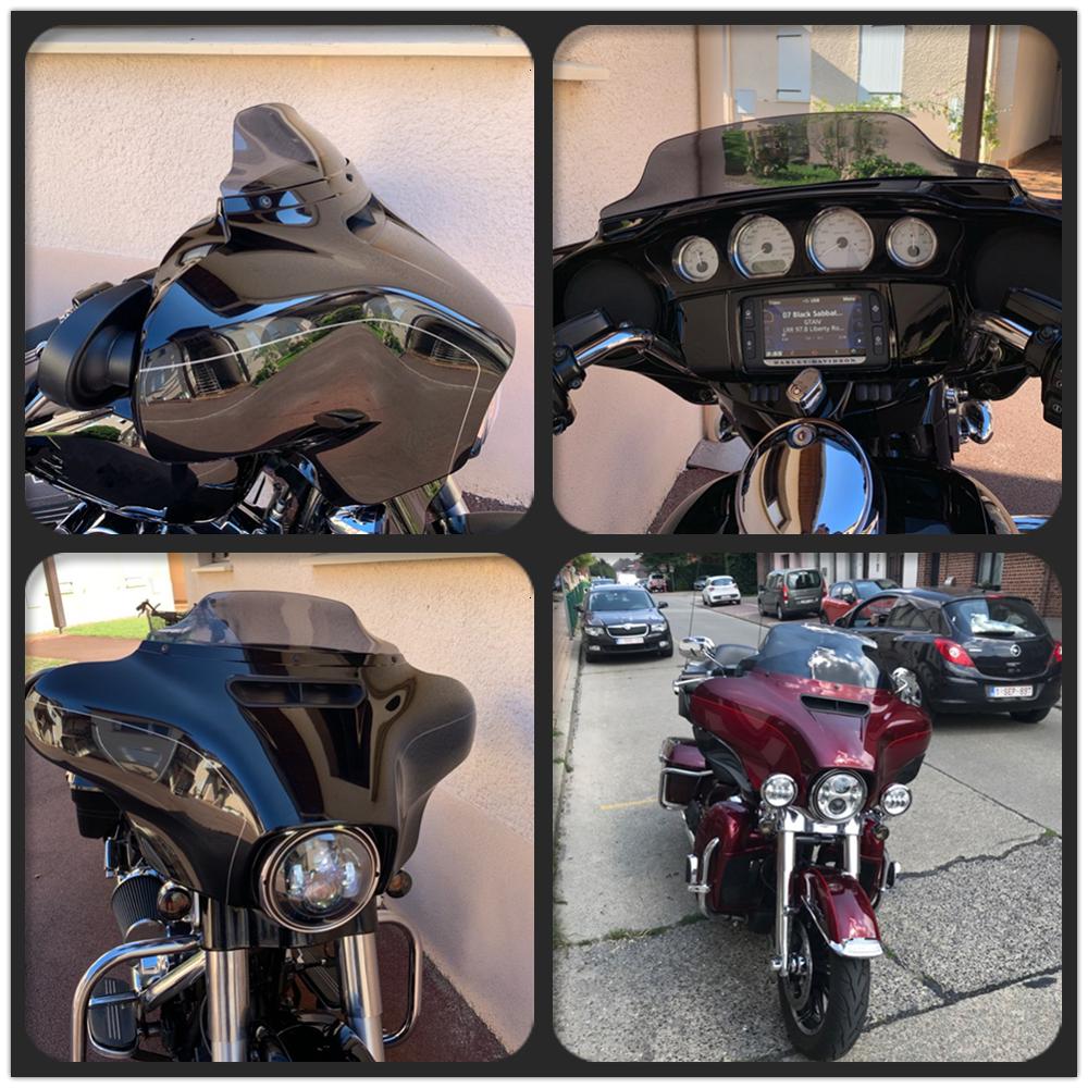 Black Smoke Clear 4.5" 7" 10.5" Wave Windshield Fits For Harley Touring FLHT FLHX 2014-up 2015 2016 2017 2018