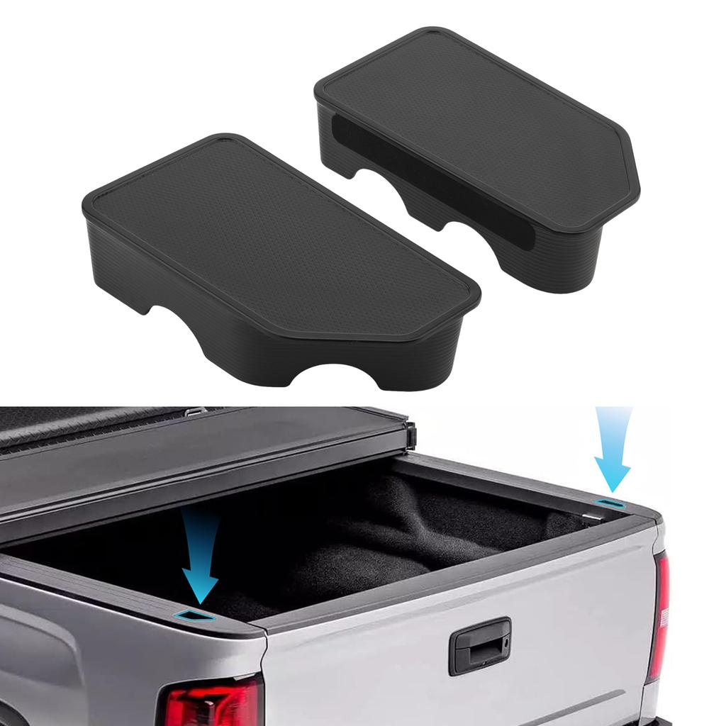 Silverado 2 шт. Черные пластиковые заглушки для карманов колышков, накладки на борта кузова пикапа, пылезащитные, водонепроницаемые, сверхпрочные, с нескользящим ковриком, на заказ