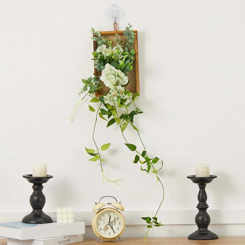 Подвесные цветочные украшения для гостиной Пластиковые настенные дверные поделки Искусственные растения Искусственные цветы Садовые украшения из дерева Украшения для дома