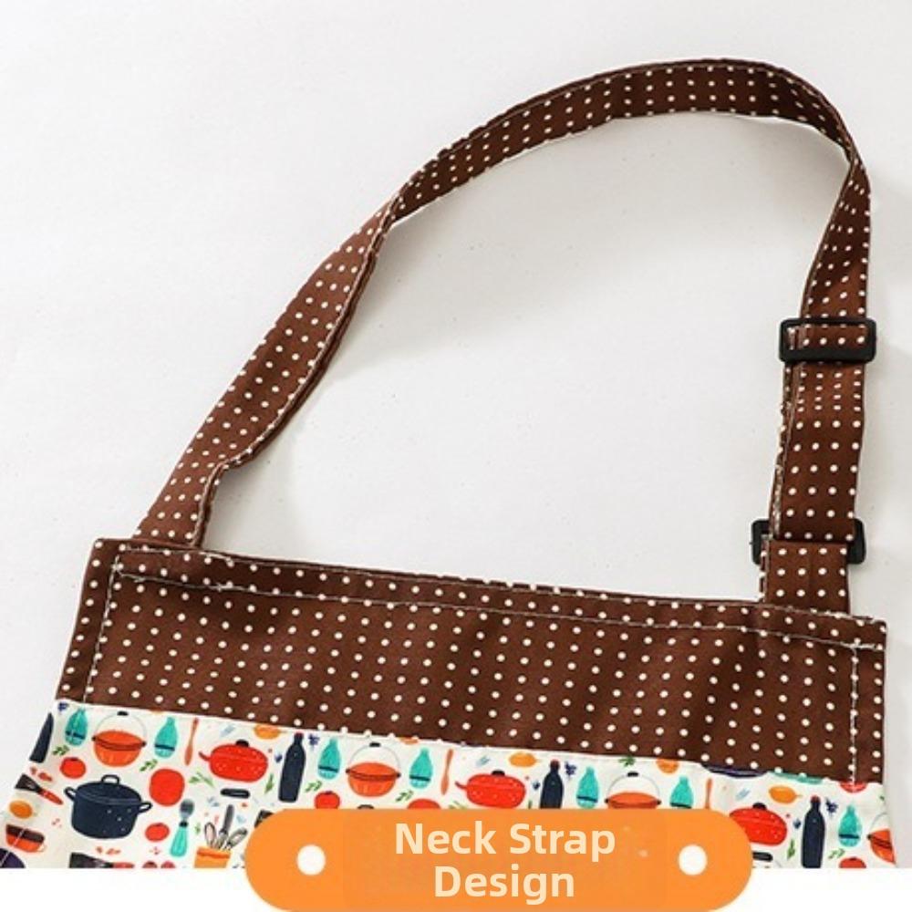 Wear Resistant Printed Apron Waterproof Women Waist Workwear Chef Apron Barbecue
