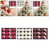 12 Pieces Velvet Christmas Balls Elegant Hanging Baubles Decorative Flocked Xmas Decoration for Party Xmas Tree Holiday Home