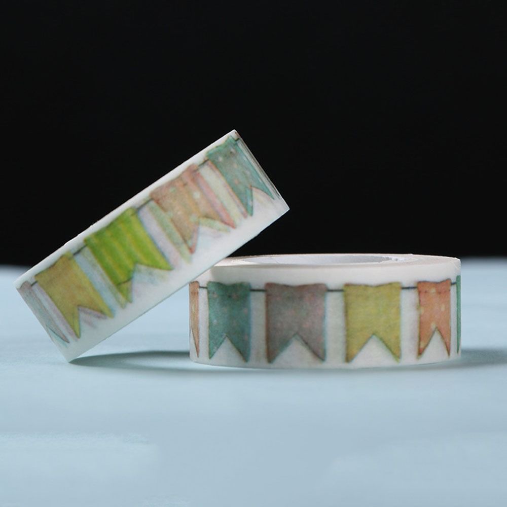 1,5 см * 10 м клейкая лента с цветным флагом, клейкая лента Kawaii Washi Tape