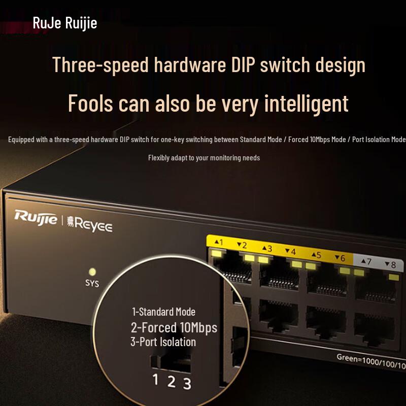 Ruijie 24-Port Gigabit PoE Unmanaged Surveillance Switch
