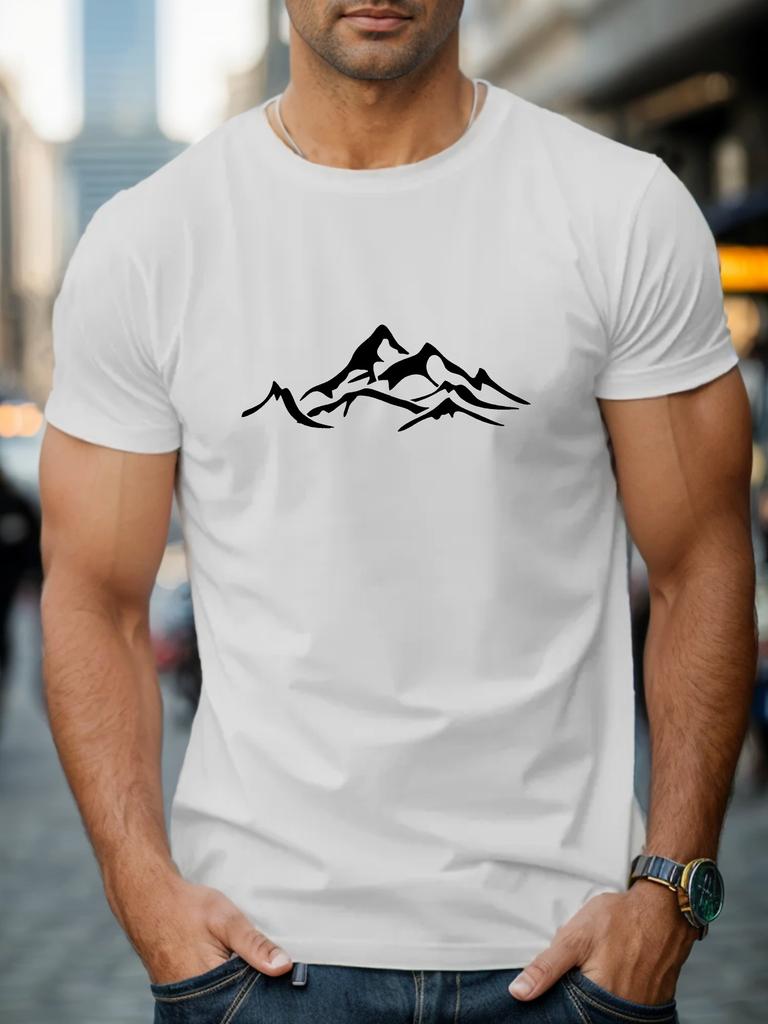 Mountain Graphic Print White T-shirt