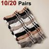 10/20 пар унисекс полосатые носки средней длины модные полосатые мягкие удобные впитывающие пот дышащие парные повседневные носки