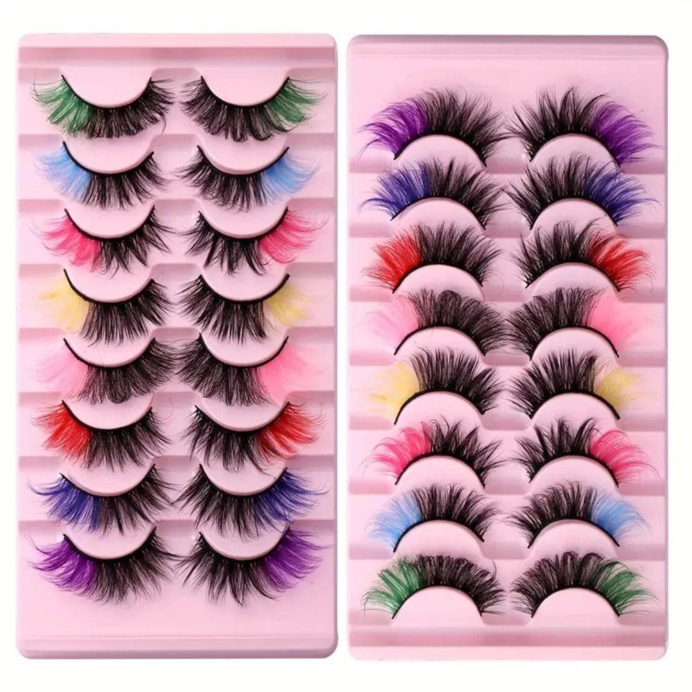 Reusable Faux Eyelashes 8-Pair Set Individual Lashes Curled False Eyelashes  Performance
