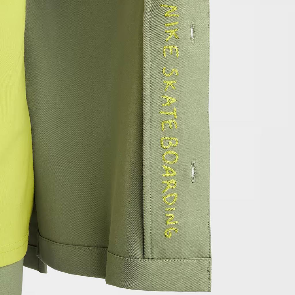 Nike Dri-Fit Sb Модные Простые Удобные Свободные Детские Топы с Коротким Рукавом Масло-Зеленый FV0406-386
