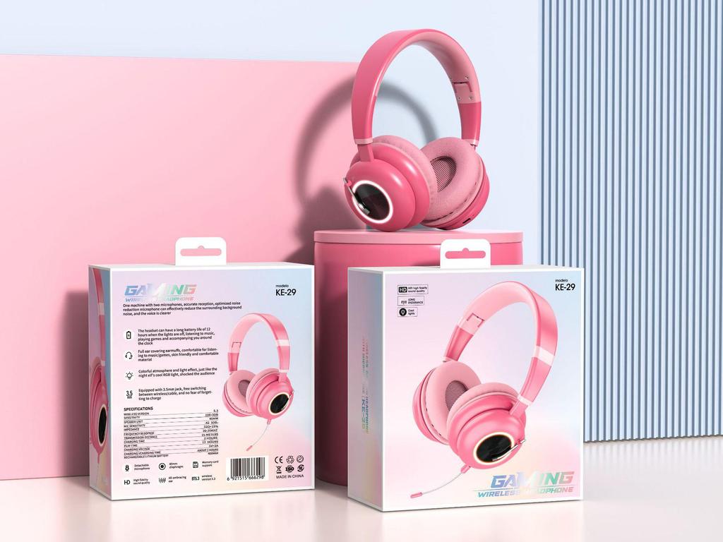 KE-29 Ретро-наушники Bluetooth с оголовьем в стиле граммофона и RGB-подсветкой