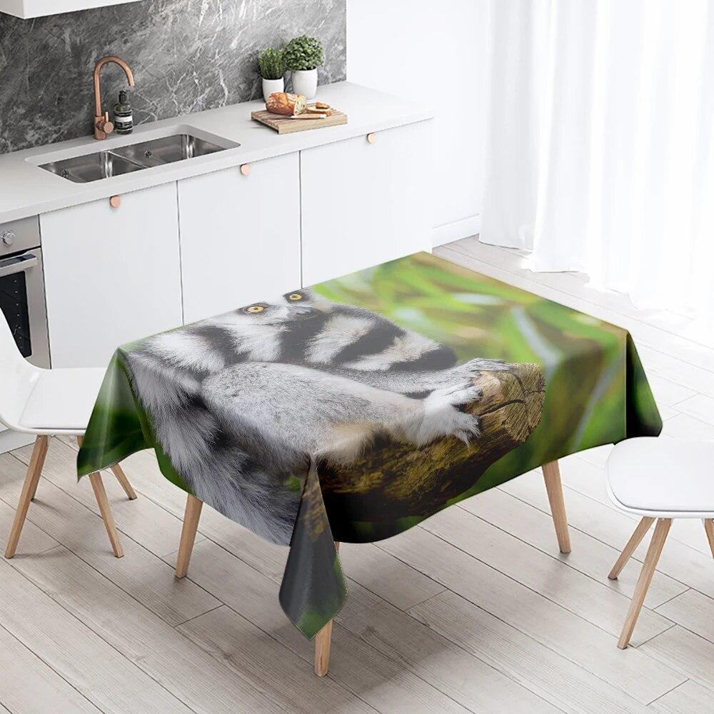 Скатерть из суриката, милое животное, против пятен, водонепроницаемая, прямоугольная, для кухонного стола, украшение для дома
