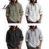 Lightweight Breathable Summer Shirts Men Cotton Linen Hoodie Long Sleeve Hooded Sweatshirt with Button Soft Skin Friendly Lounge Wear Neck,