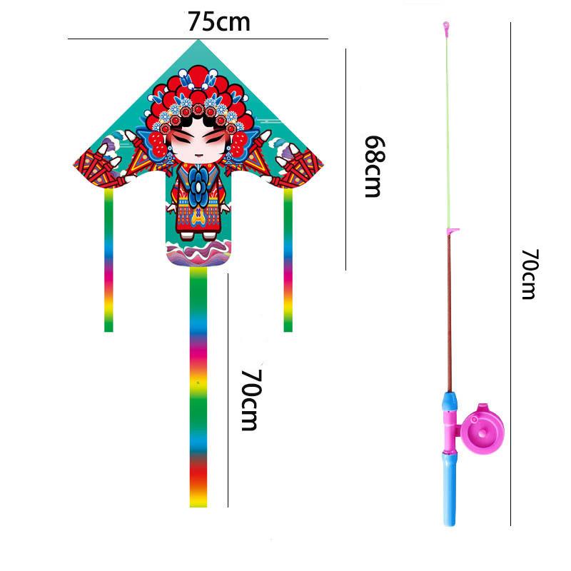 Plastic Triangle Kite For Kids With Glass Fiber Frame Handmade Modern Simple Style