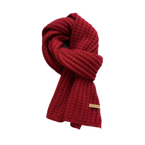 Winter Scarf Solid Color Thickened Warm Knitting Scarf Men Women Long Neck Wrap Garment Clothing Accessories