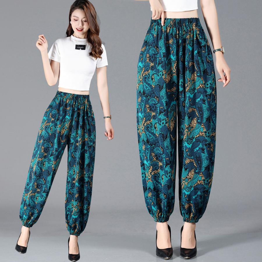 Летние брюки для пожилых и средних лет, тонкие быстросохнущие брюки-фонарики для мам, летние брюки для женщин