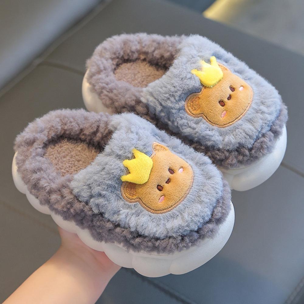 Rabbit/Bear Kids Furry Slippers Girls Boys Winter Slippers High-quality Indoor Slippers