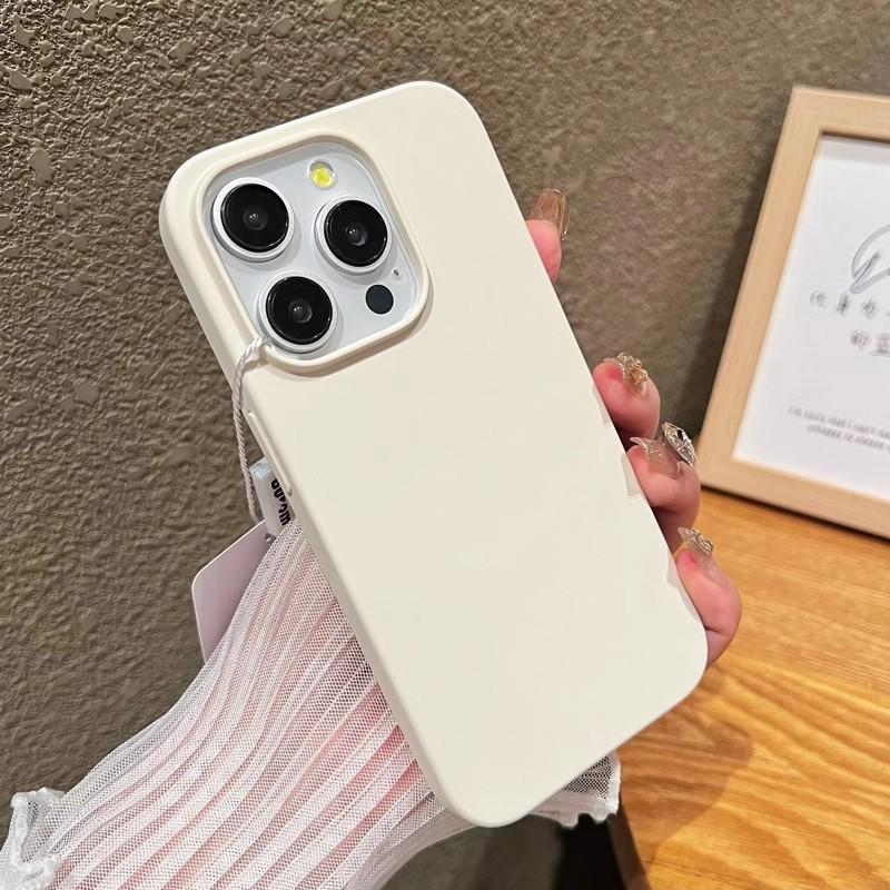 Облачное ощущение Жидкий силикон Подходит для чехла для мобильного телефона Apple 16promax IPhone 15 Ультратонкий Не желтеет Однотонный Предотвращает падения