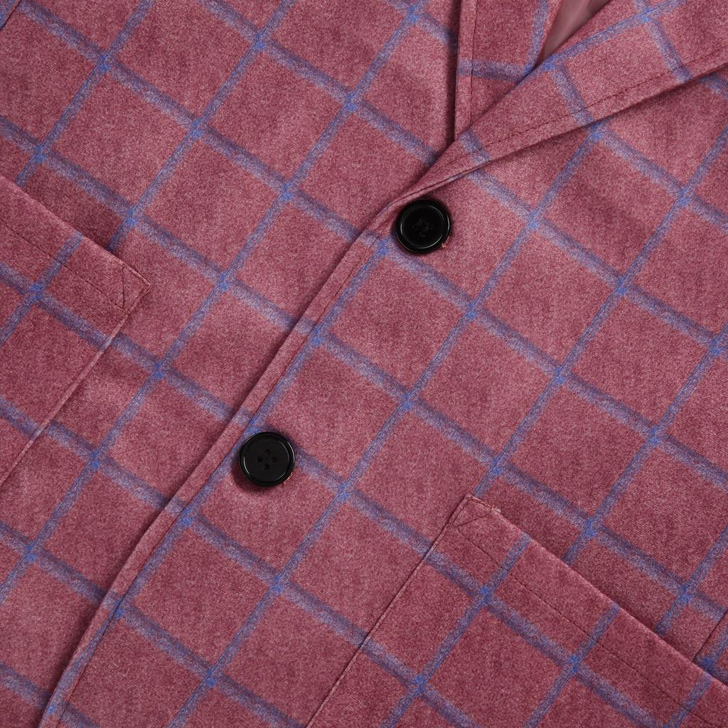 Мужской пиджак с длинными рукавами и клетчатыми лацканами, повседневный костюм, верхнее пальто