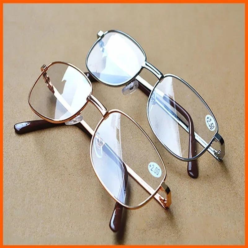 Квадратные очки для чтения с металлической оправой, антиусталостные, винтажные, модные, высокой четкости, для пресбиопии, диоптрии +1.0 +1.5 +2.0 +3.5 +4.0