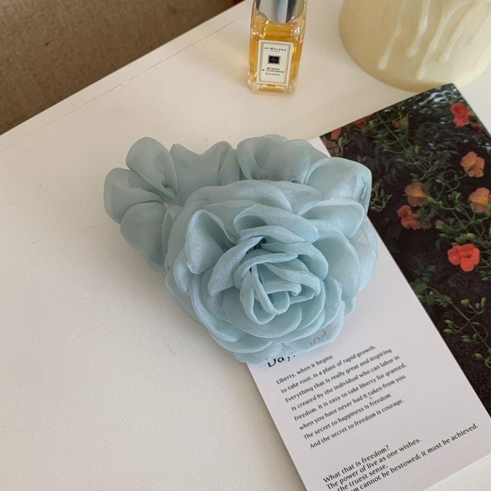 Резинка для волос Роза Веревка для волос Цветок камелии Эластичная резинка для волос Креативная сетчатая резинка для волос с цветком Женская