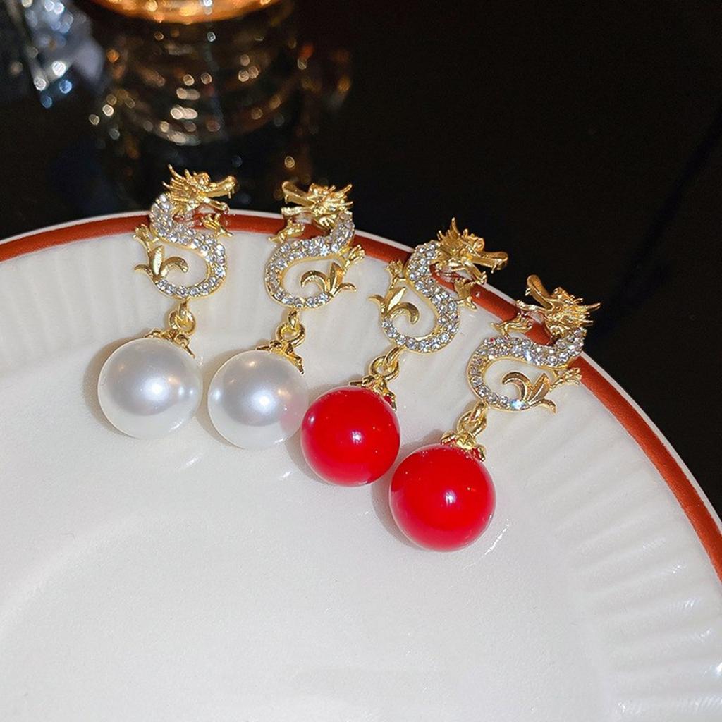 Уникальные серьги-аксессуары из сплава в год Дракона, изысканные серьги в форме дракона, аксессуар для повседневной носки, вечеринок, встреч