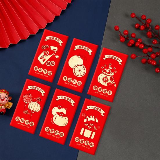 6 шт. китайские свадебные красные конверты с бронзовым китайским буквенным принтом, пакеты для наличных денег на удачу, свадебный праздничный подарок для праздника