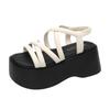 8cm Fashion Summer Women Rome Sandals New Arrival Ladies Leather Wedges Heels Female Outdoor Casual Platform Sandal Shoes 2024